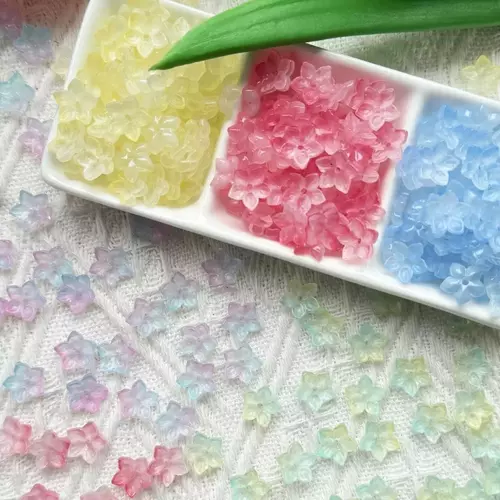 [พร้อมส่ง] อะไหล่ดอกไม้ห้ากลีบ 12 มม. คละสี ลูกปัดดอกไม้ สำหรับทำเล็บ งาน DIY พวงกุญแจ เฟรมการ์ด