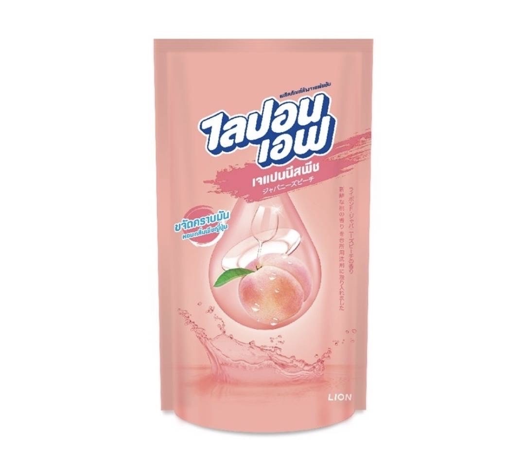 น้ำยาล้างจาน ไลปอนเอฟ เจแปนนีส พีช ถุงละ 450 มล.