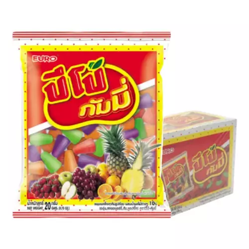 ปีโป้ กัมมี่ เยลลี่เจลาตินรูปถ้วย รวมรสผลไม้ 20 ก. 12 ชิ้น (846003)