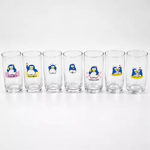 แก้วเบียร์วินเทจ Suntory Beer เพนกวิน Papipu Penguins แท้ญี่ปุ่น 🇯🇵 โชวะเรโทร 1980s (เลือกแบบได้ 6 ลาย