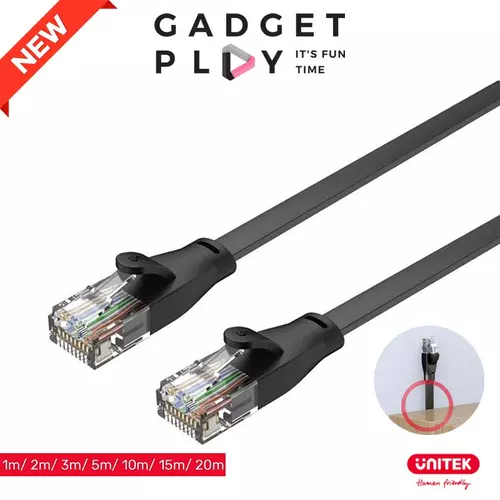 UNITEK Cat 6 UTP RJ45 Flat Ethernet Cable สาย LAN แบบแบน สายแลนคุณภาพ