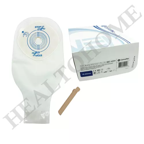 [ส่งจากร้านยา] Convatec Stomadress Plus Colostomy Ostomy Bag ถุงเก็บอุจจาระ แบบชิ้นเดียว ขนาด 19-64 มม. (ขาวใส) (1 ถุง)
