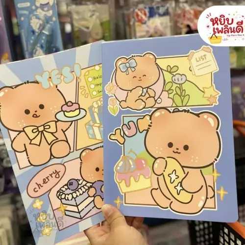 สมุดบันทึก A4 ลายการ์ตูนน่ารัก สมุดจดมีเส้น(สุ่มลาย)