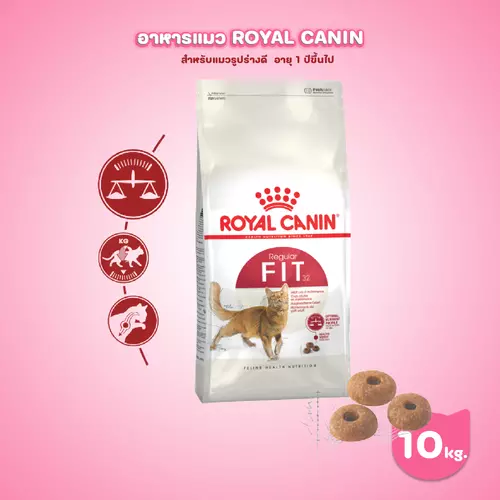 Royal Canin Fit 10kg อาหารเม็ดแมวโต รูปร่างดี อายุ 1 ปีขึ้นไป (Dry Cat Food, โรยัล คานิน)