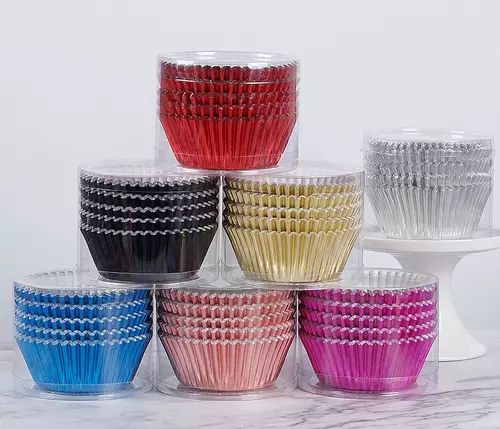ถ้วยกระดาษคัพเค้ก กระทงจีบ3219 สีเงิน สีทอง สีเมทัลลิค แพ๊ค 100 ใบ