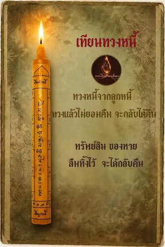 เทียนทวงหนี้  ทวงจากลูกหนี้ ของหายได้คืน