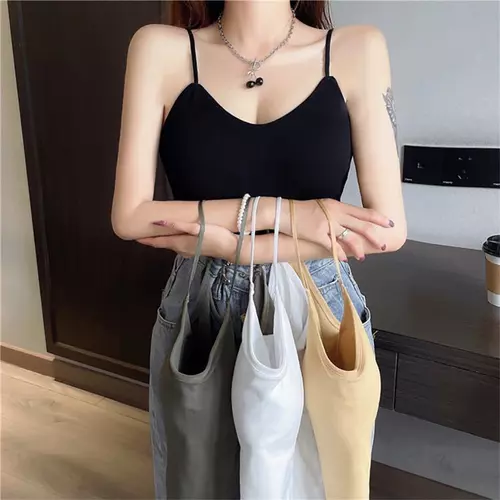 Pinkybra เสื้อกล้าม สายเดี่ยว สไตล์ เกาหลี ผ้านิ่ม 32-38 ฟองน้ำในตัว ใส่สบาย ดูสวย รูปร่างดี เสื้อผ้า ผู้หญิง