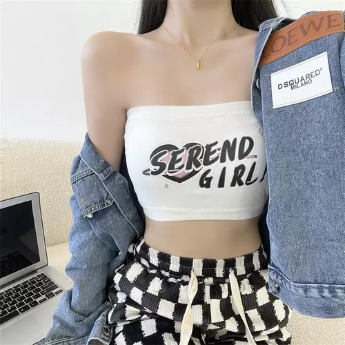 Pinkybra เกาะอก ลาย SEREND GIRL ซับ ในหลากสี ใส่แล้วดูดี อก32-36 ใส่ได้ เสื้อผ้า ผู้หญิง Clothing Lady มี ฟองน้ํา