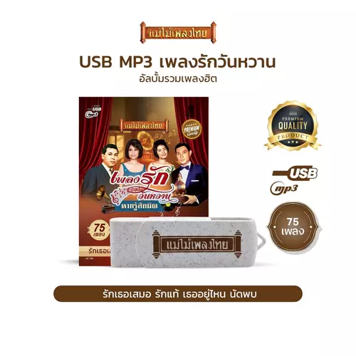 USBแม่ไม้เพลงไทย (อัลบั้ม เพลงรักวันหวาน) (75เพลงดังอมตะ) รหัส AF136