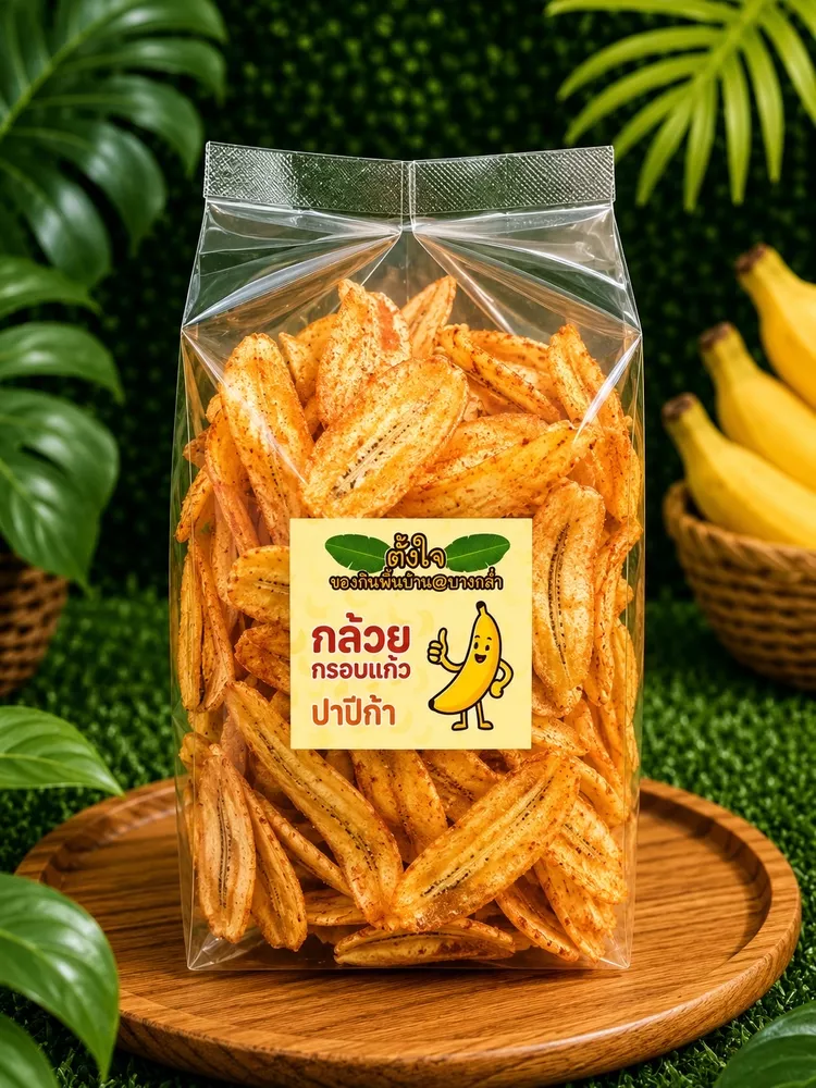 กล้วยฉาบตั้งใจกล้วยน้ำว้า แผ่นหยัก ปาปริก้า(210กรัม)