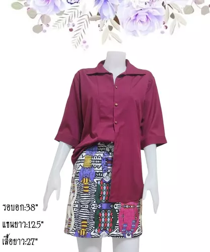 เสื้อแขนสั้นแฟชั่นผู้หญิงมือสอง