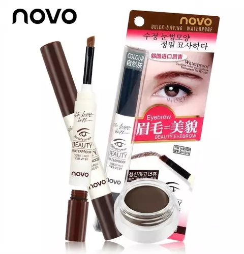 NOVO EYEBROW CREAM เจลเขียนคิ้ว กันน้ำ เนื้อครีม เกลี่ยง่าย สำหรับตกแต่งคิ้ว