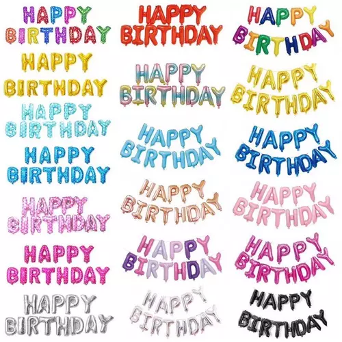 ลูกโป่งฟอยล์ตัวอักษร Happy Birthday ลูกโป่งวันเกิด(สินค้าพร้อมส่ง)