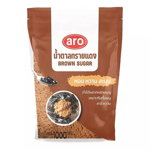 น้ำตาลทรายแดง 1 กิโลกรัม ตราเอโร่ เหมาะสำหรับทำเบเกอรี่ ขนมไทย และอาหารคาว