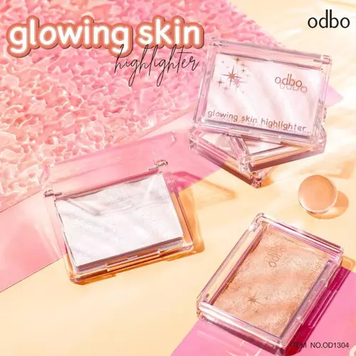 ODBO OD1304 glowing skin ไฮไลท์ช่วยเพิ่มความฉ่ำวาว เนื้อเกลี่ยง่าย เล่นแสง ติดทน