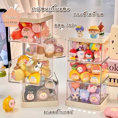 Bizzo Freeสติ๊กเกอร์  กล่องเก็บของแบบหมุน360องศา อุปกรณ์จัดระเบียบบนโต๊ะ กล่องเก็บเครื่องประดับ กล่องเก็บอุปกรณ์แต่งหน้า