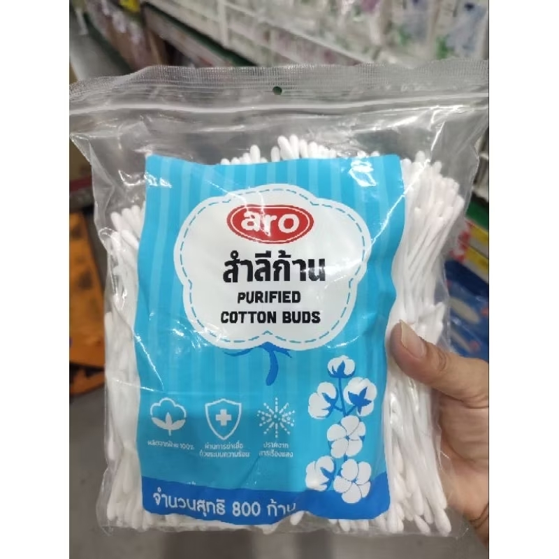 สำลีก้านสุดคุ้ม 1 ห่อ 800 ก้าน ตราเอโร่