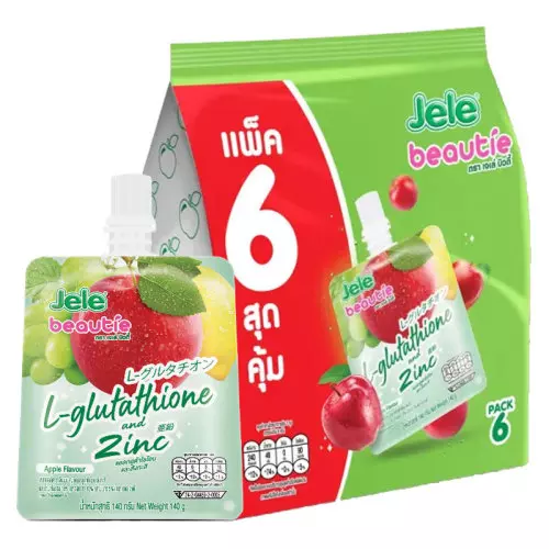 เจเล่ บิวตี้ เยลลี่คาราจีแนน ผสมแอลกลูต้าไธโอนและซิงค์ 140 ก. 6 ซอง (899647)