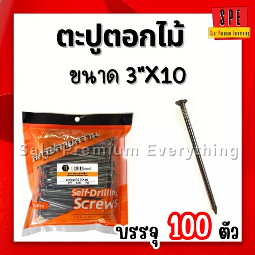 ตะปูตอกไม้ 3นิ้ว x 10 (75mm) (แพ็ค100ตัว)