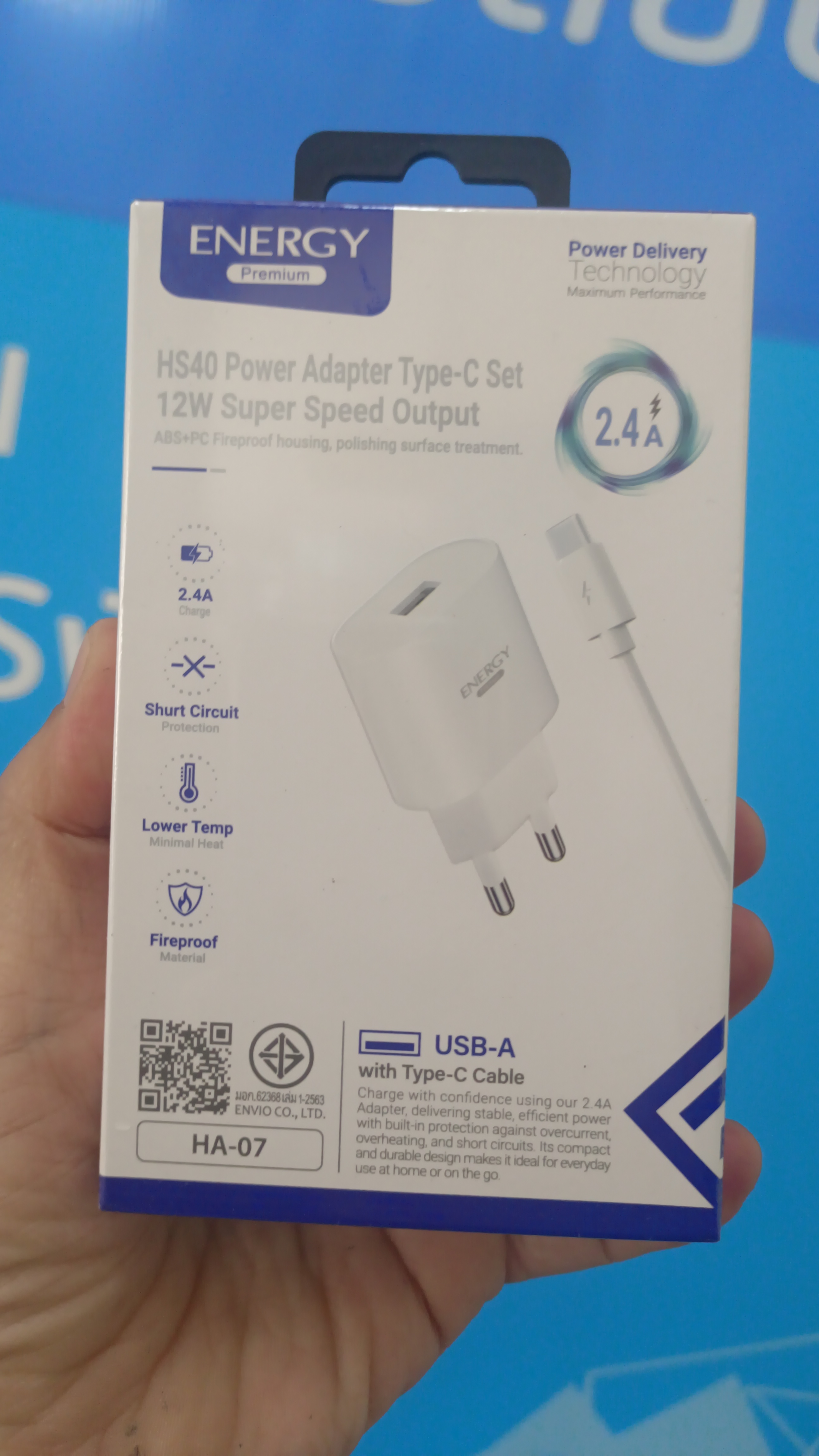 HS40 TC สายชาร์จ usb to TC 12 วัตต์ / 2.4A energy