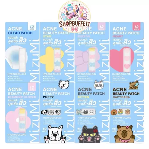แผ่นแปะสิว มิซึมิ MizuMi Acne Beauty Patch ( 12 ดวง ) มีให้เลือก 8 ลาย