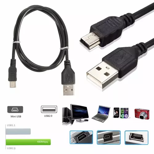 สายชาร์จ หัว mini USB to USB 2.0, ชาร์จลำโพงบลูทูธ MP3 MP4 อุปกรณ์ไฟฟ้า(สายยาว80 cm)