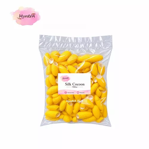 รังไหม ลอกใย - 10 กรัม สีเหลือง คละไซด์ (ใส่นิ้วไม่ได้)