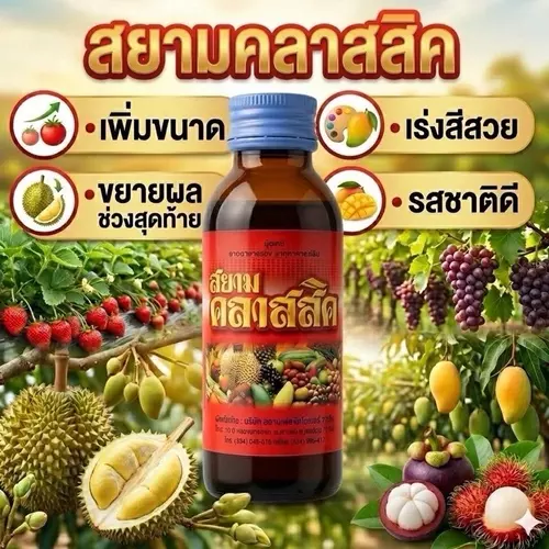 ปุ๋ยบำรุงผลไม้ เพิ่มขนาด เร่งสีสวย ขยายผลช่วงสุดท้าย รสชาติดี 100cc