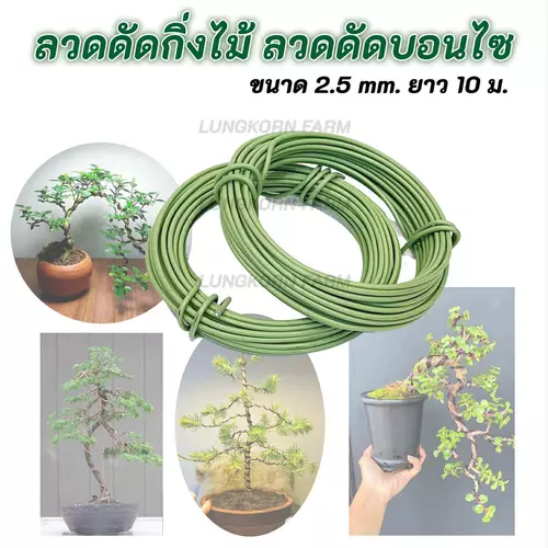 ลวดดัดต้นไม้ ลวดดัดกิ่งไม้ ลวดดัดบอนไซ เส้นใหญ่ ขนาด 2.5 มม.