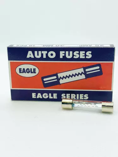 (จำนวน10ตัว,1กล่องเล็ก) Fuse , ไส้ฟิวส์ รุ่นหลอดแก้ว 30mm ยี่ห้อ EAGLE ของแท้