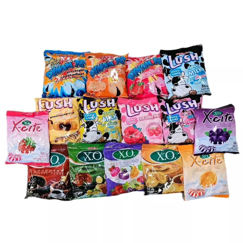 ลูกอม หลากรส เอ็กโอ ไดนาไม ลัช 110-150ก. รุ่น50เม็ด คละได้ ( 4 ห่อ)