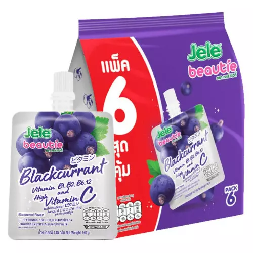 เจเล่ บิวตี้ดริงค์ 140 ก. ฟังก์ชั่นเครื่องดื่ม รสแบล็คเคอร์แรนท์ 140 ก. x 6 (899648)
