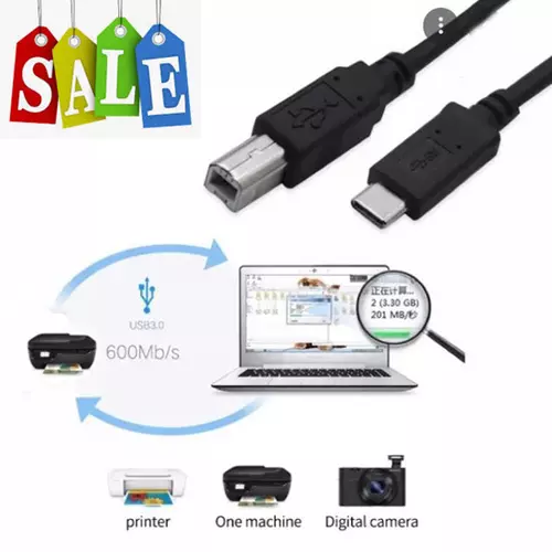 สายต่อ pinter หัวต่อ  USB-C USB 3.1 Type C Male to USB 2.0 USB B Male สำหรับต่อเครื่องพิมพ์ สายยาว 1.5,3,5 เมตร