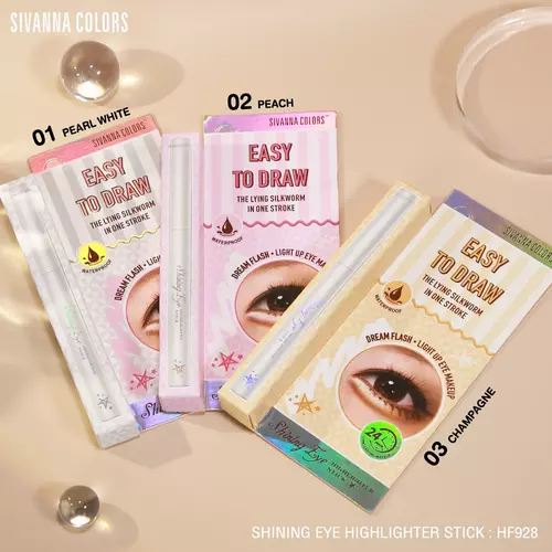 Shining Eye Highlighter Stick Hf928 Sivanna Colors คัลเลอร์ส ชายน์นิ่ง อาย ไฮไลท์เตอร์สติ๊ก ไฮไลท์รูปแบบแท่งหมุน ใช้งานง่าย เพื่มความฉ่ำวาวให้ดวงตา