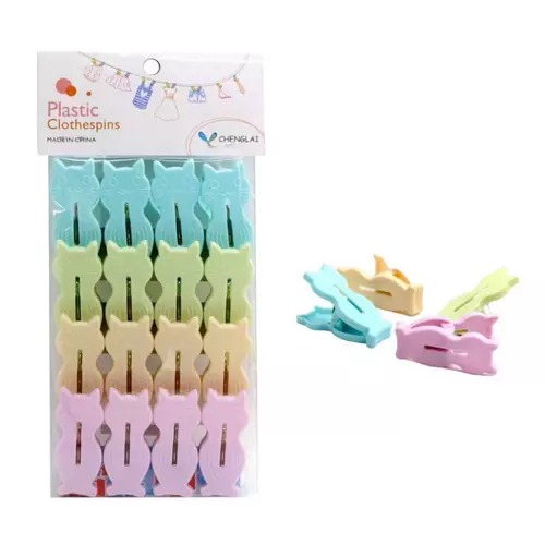 1แถม1 ไม้หนีบผ้า 1 X 16 pcs คละสี ที่หนีบผ้า คลิปหนีบผ้าสำหรับแขวนผ้าและเสื้อผ้า