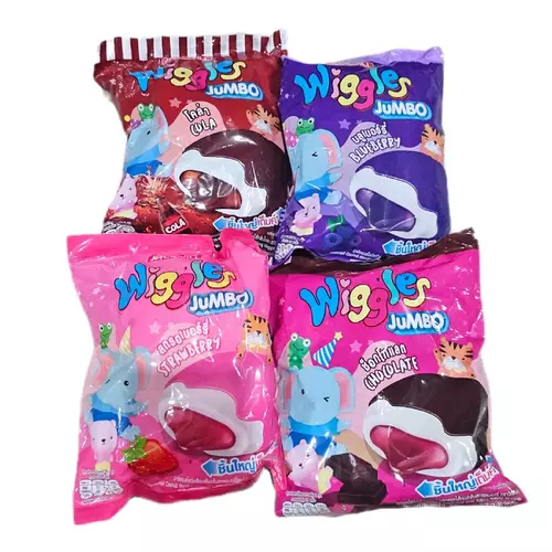(แพ็ค) Wiggles วิกเกิลส์ มาร์ชเมลโล่ เคลือบสอดไส้ มี 5 รส แพ็คละ 24 ซอง