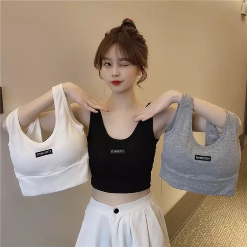 Pinkybra เสื้อกล้าม ครอปบรา ครอปท็อป FLYING KITTY ผ้าดี ใส่สบาย ยืดตามตัว