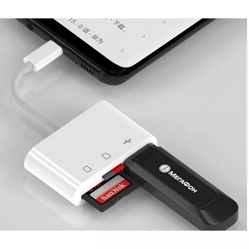 ส่งจากไทย  เครื่องอ่านการ์ด USB Type C ถึง SD TF แท่นวางอินเทอร์เฟซ USB-C