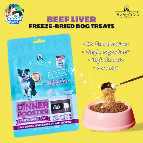 Kelly & Co's Meal Booster (Beef Liver) ผงโรยอาหารสุนัข ตับวัว ฟรีซดราย Grain-Free 50 g
