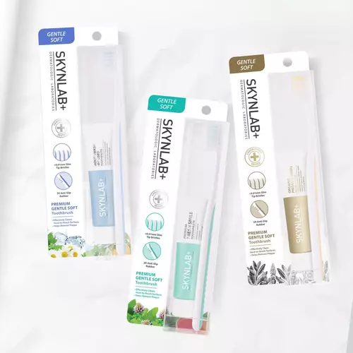 [มีตัวเลือก] Skynlab เซ็ตสุดคุ้ม สกินแล็บ ชุดแปรงสีฟัน พรีเมี่ยม เจนเทิลซอฟต์ แถมยาสีฟัน 20g มี 3 สูตร Toothbrush