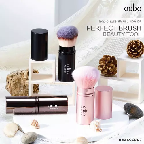 ODBO OD829 perfect blush แปรงมีปลอกเก็บ ขนนุ่มพุ่มใหญ่ ปัดง่ายไม่ระคายผิว พกพาง่าย