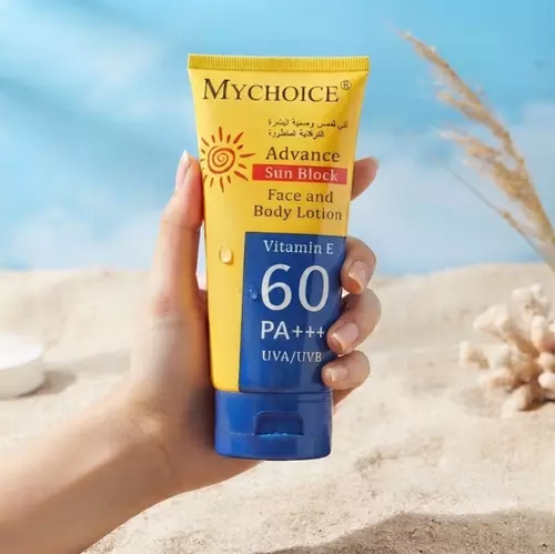 MYCHOICE ADVANCE SUNSCREEN FACE AND BODY LOTION (มายช้อยส์ ซัน บล็อก) ปริมาณสุดคุ้ม 150 ml. 💖