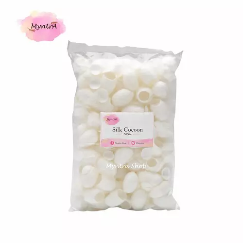 รังไหม ไม่ลอกใย - 20 กรัม สีขาว คละไซด์ (ใส่นิ้วไม่ได้)