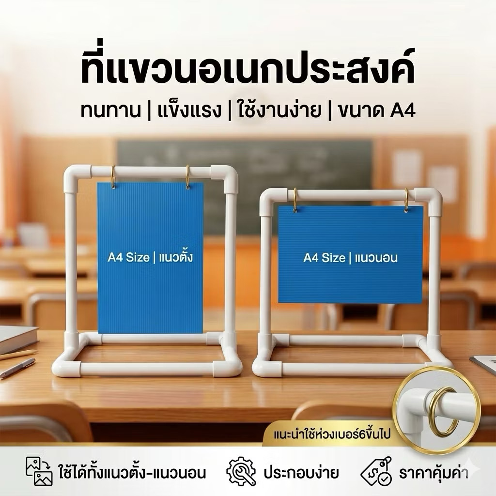ขาตั้งสื่อการสอนแบบแขวน(พร้อมส่ง) ขนาด A4 แขวนได้ทั้งแนวตั้งและแนวนอน