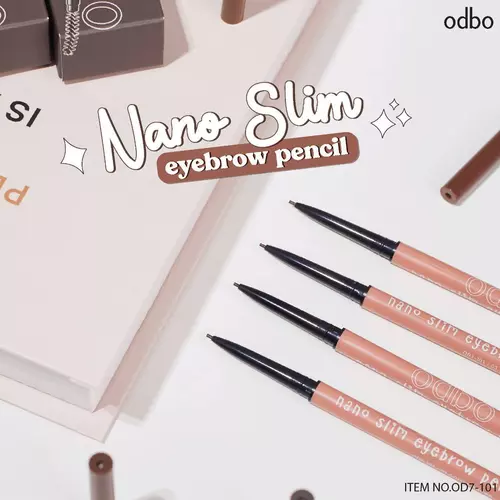 ODBO OD7-101 nano slim eyebrow pencil ดินสอเขียนคิ้วแท่งเรียว เส้นเล็ก เขียนง่ายพร้อมหัวแปรงจัดแต่งทรง