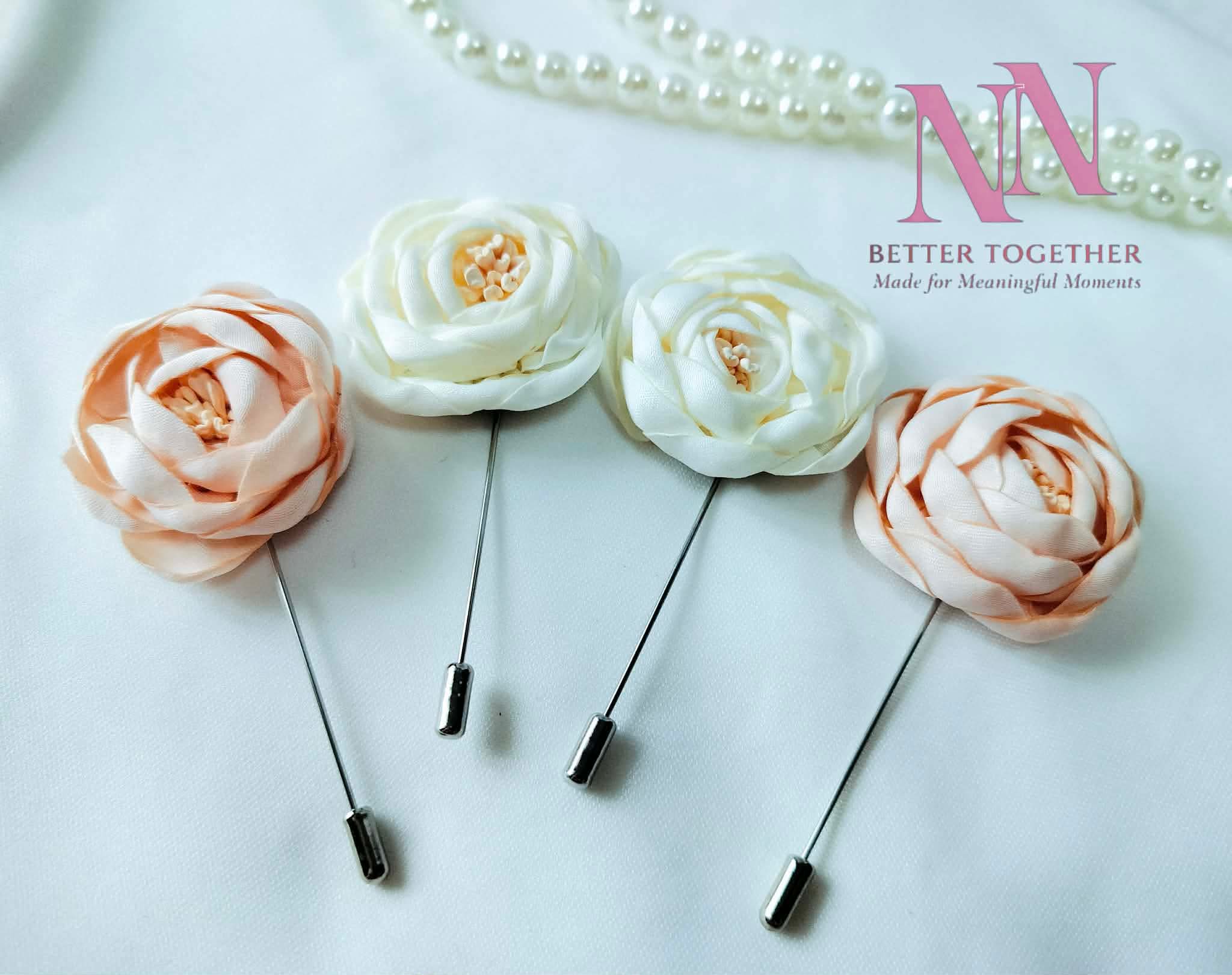 พร้อมส่ง! 🇹🇭  พินกลัดเสื้อ พินติดสูท งานผ้า ขนาด 4.5 ซม