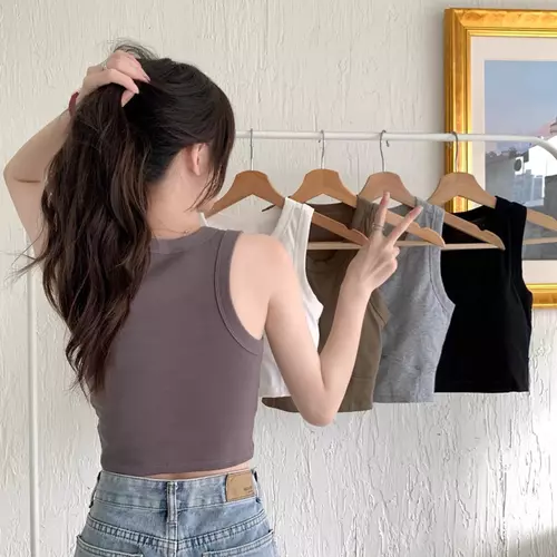 Pinkybra เสื้อครอป เสื้อกล้ามทรงสปอร์ต มีฟองน้ำเย็บติด 32-38 ใส่ได้ ใส่เที่ยว เสื้อผ้า ผู้หญิง