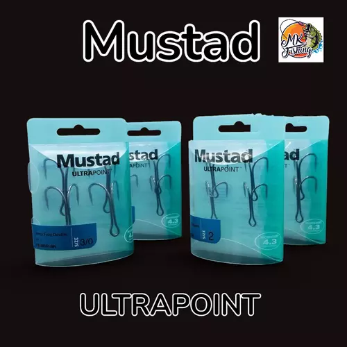 เบ็ดสองทาง Mustad มัสตาส รุ่น ULTRAPOINT 78166NP-BN คมจัด แข็ง 1 แพ็ค 4 ตัว ขนาดเบอร์ 2 และ 1/0