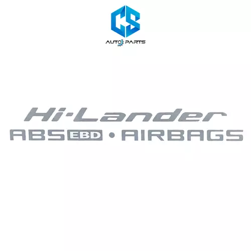 สติ๊กเกอร์ Hi-Lander ABS EBD AIRBAGS (สีเทาอ่อน) - ISUZU D-MAX ปี07-11 (ติดฝาท้ายกระบะ)