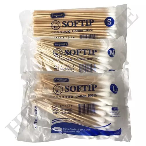 SOFTIP ไม้พันสำลี 15 ซม. ห่อละ 100 ก้าน x3 ห่อ